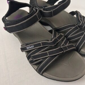 Teva Women's Sandals Size 11 Black‎ Gray Purple Anatomic Footbed Sport Hiking